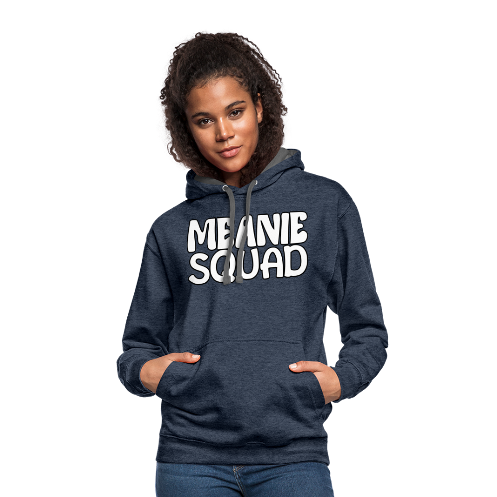 Meanie SQUAD - Unisex Contrast Hoodie Adult - indigo heather/asphalt