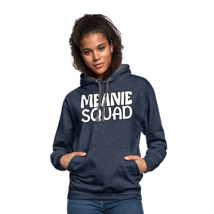 Meanie SQUAD - Unisex Contrast Hoodie Adult - indigo heather/asphalt