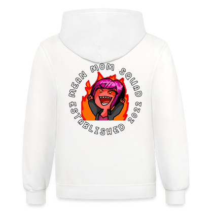 Mean Mom SQUAD Est. 2022 - Contrast Adult Hoodie Unisex - white/gray