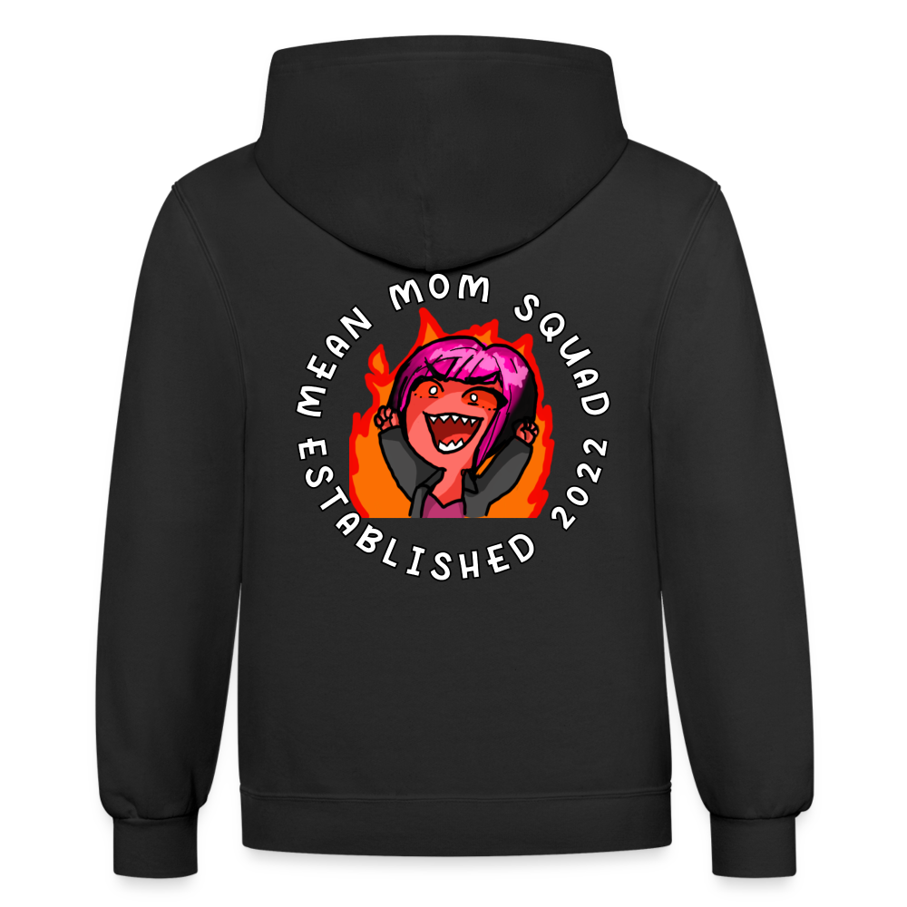 Mean Mom SQUAD Est. 2022 - Contrast Adult Hoodie Unisex - black/asphalt