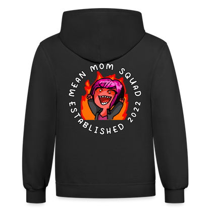 Mean Mom SQUAD Est. 2022 - Contrast Adult Hoodie Unisex - black/asphalt