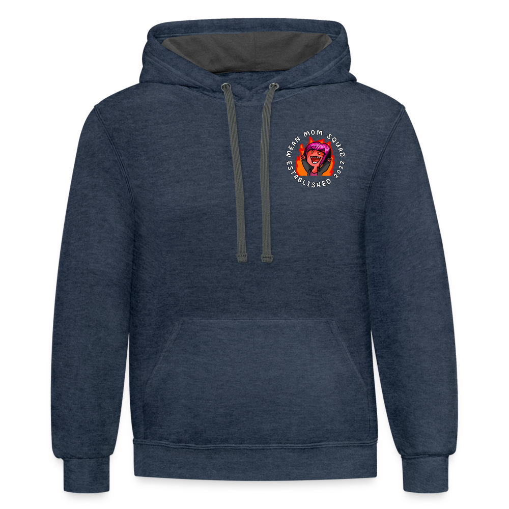 Mean Mom SQUAD Est. 2022 - Contrast Adult Hoodie Unisex - indigo heather/asphalt