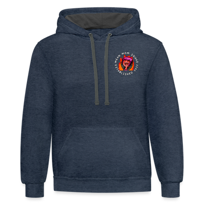 Mean Mom SQUAD Est. 2022 - Contrast Adult Hoodie Unisex - indigo heather/asphalt