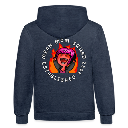 Mean Mom SQUAD Est. 2022 - Contrast Adult Hoodie Unisex - indigo heather/asphalt