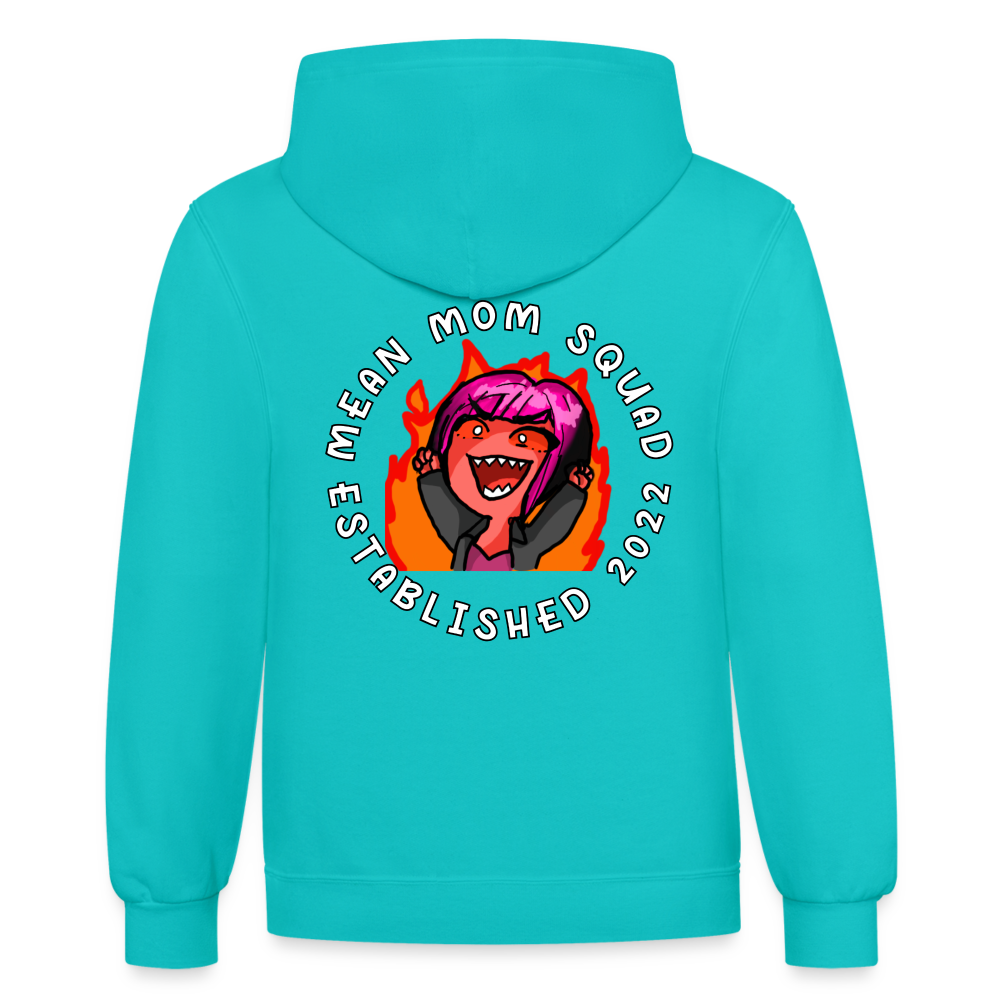 Mean Mom SQUAD Est. 2022 - Contrast Adult Hoodie Unisex - scuba blue/asphalt