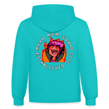 Mean Mom SQUAD Est. 2022 - Contrast Adult Hoodie Unisex - scuba blue/asphalt