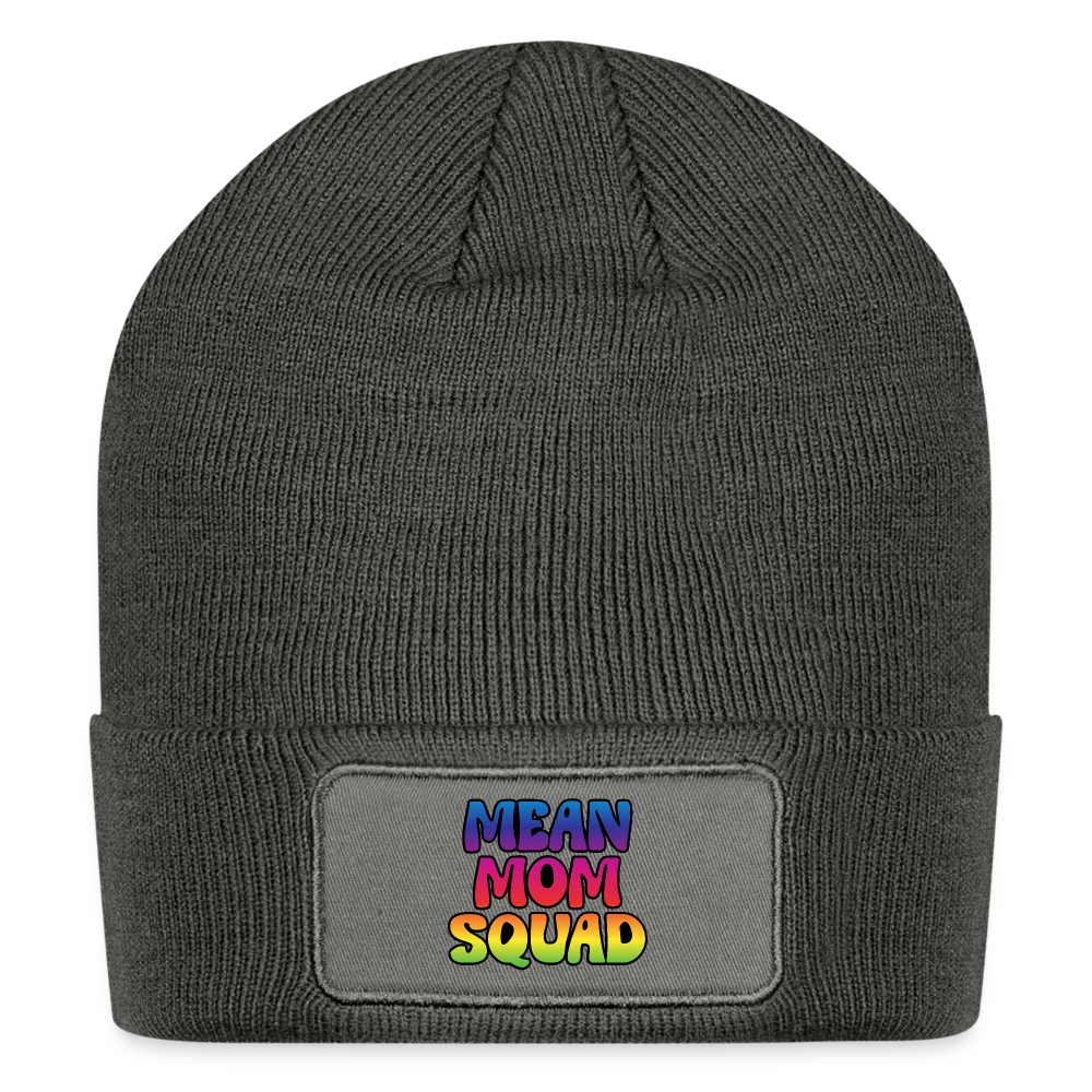 Mean Mom SQUAD Colorful - Patch Beanie - charcoal grey