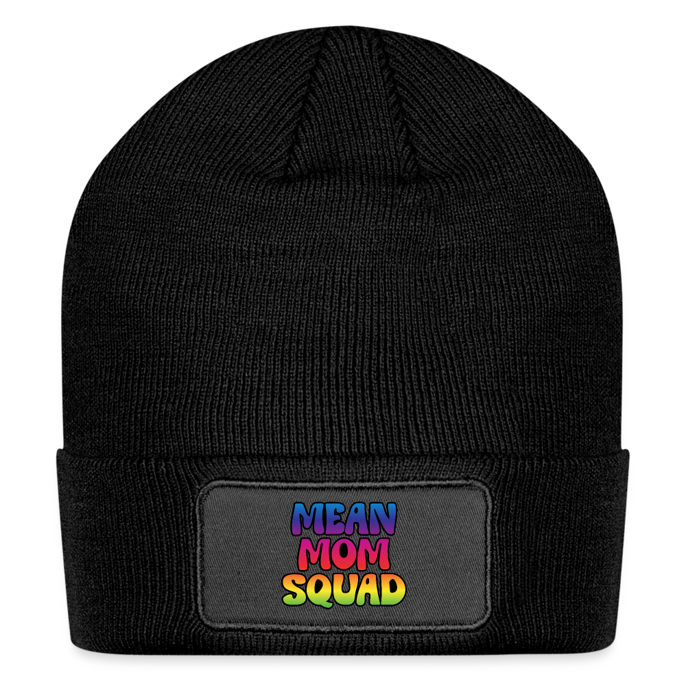 Mean Mom SQUAD Colorful - Patch Beanie - black