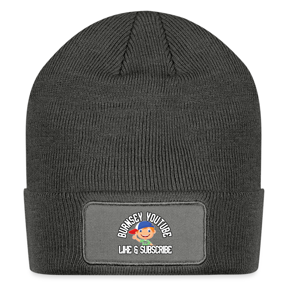 Burnsey | Patch Beanie - charcoal grey