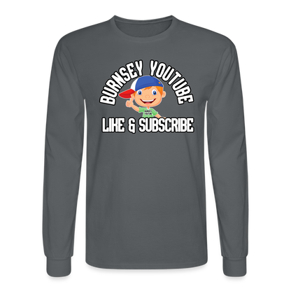 Burnsey YouTube | Long Sleeve T-Shirt - charcoal