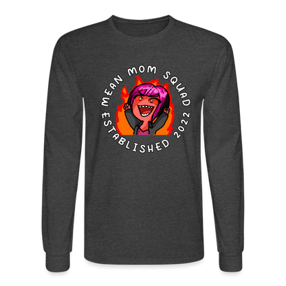 Mean Mom SQUAD Est. 2022 | Long Sleeve Shirt - heather black