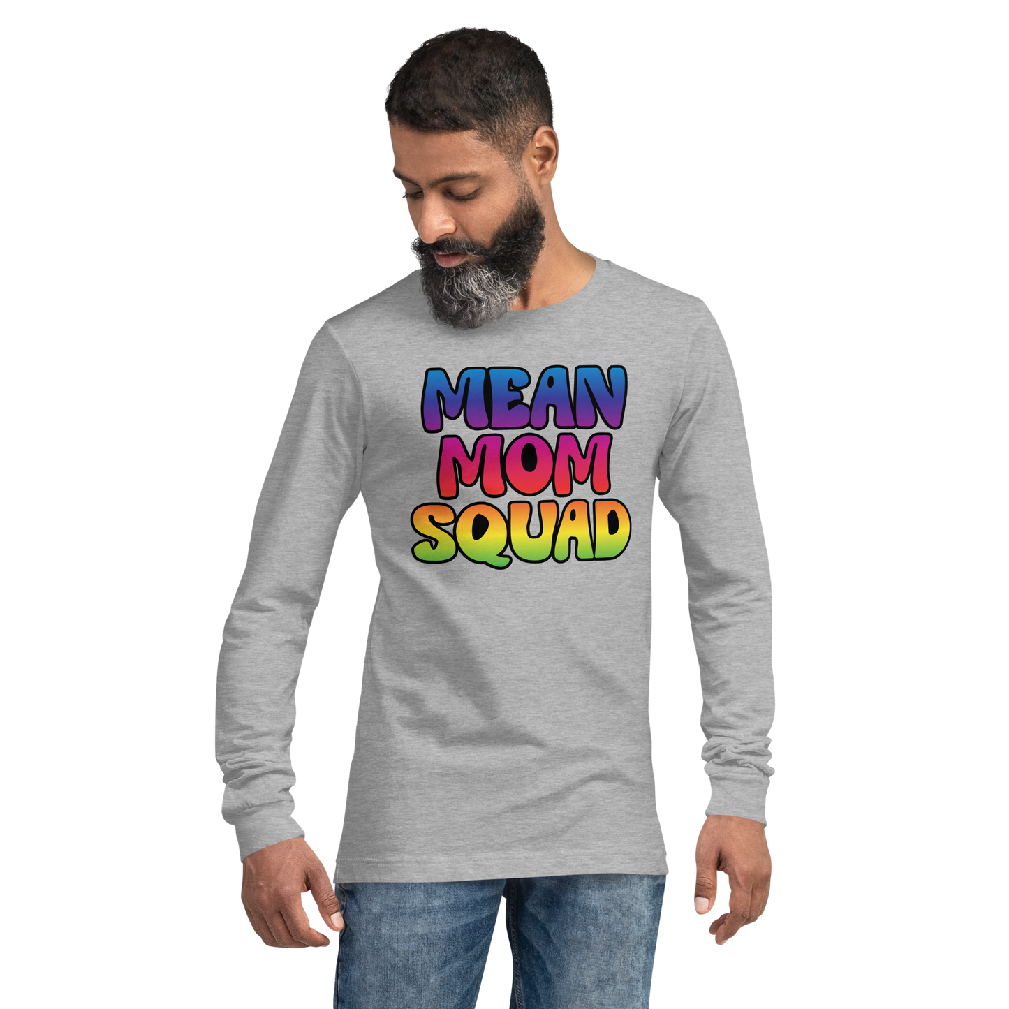 Mean Mom SQUAD | Colorful Adult Long Sleeve Gamer Tee