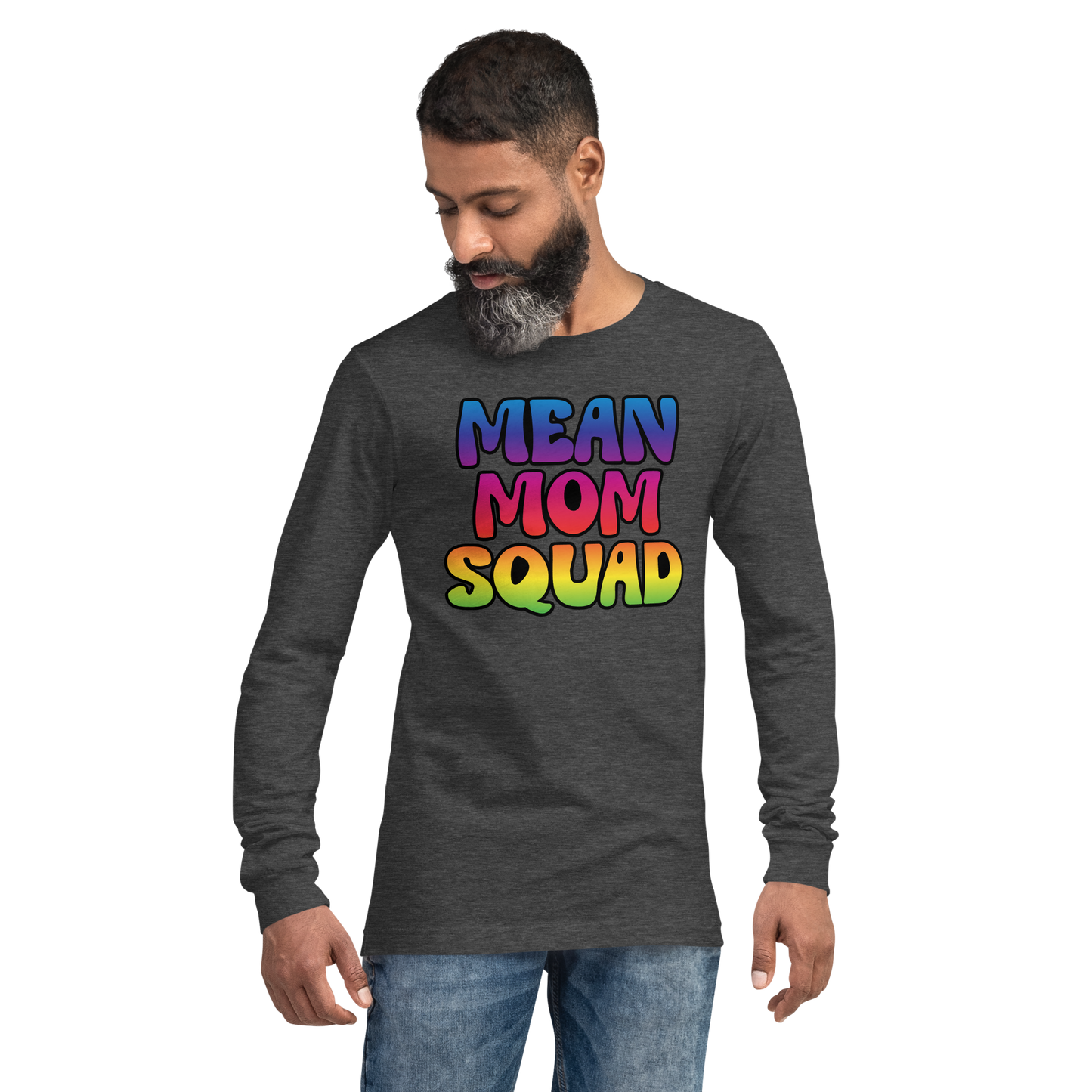 Mean Mom SQUAD | Colorful Adult Long Sleeve Gamer Tee