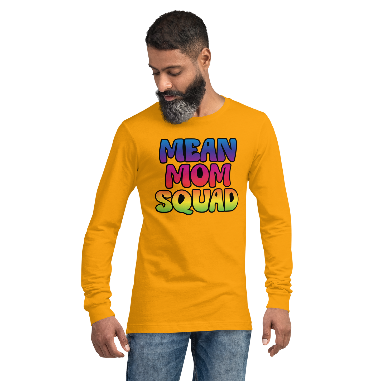 Mean Mom SQUAD | Colorful Adult Long Sleeve Gamer Tee