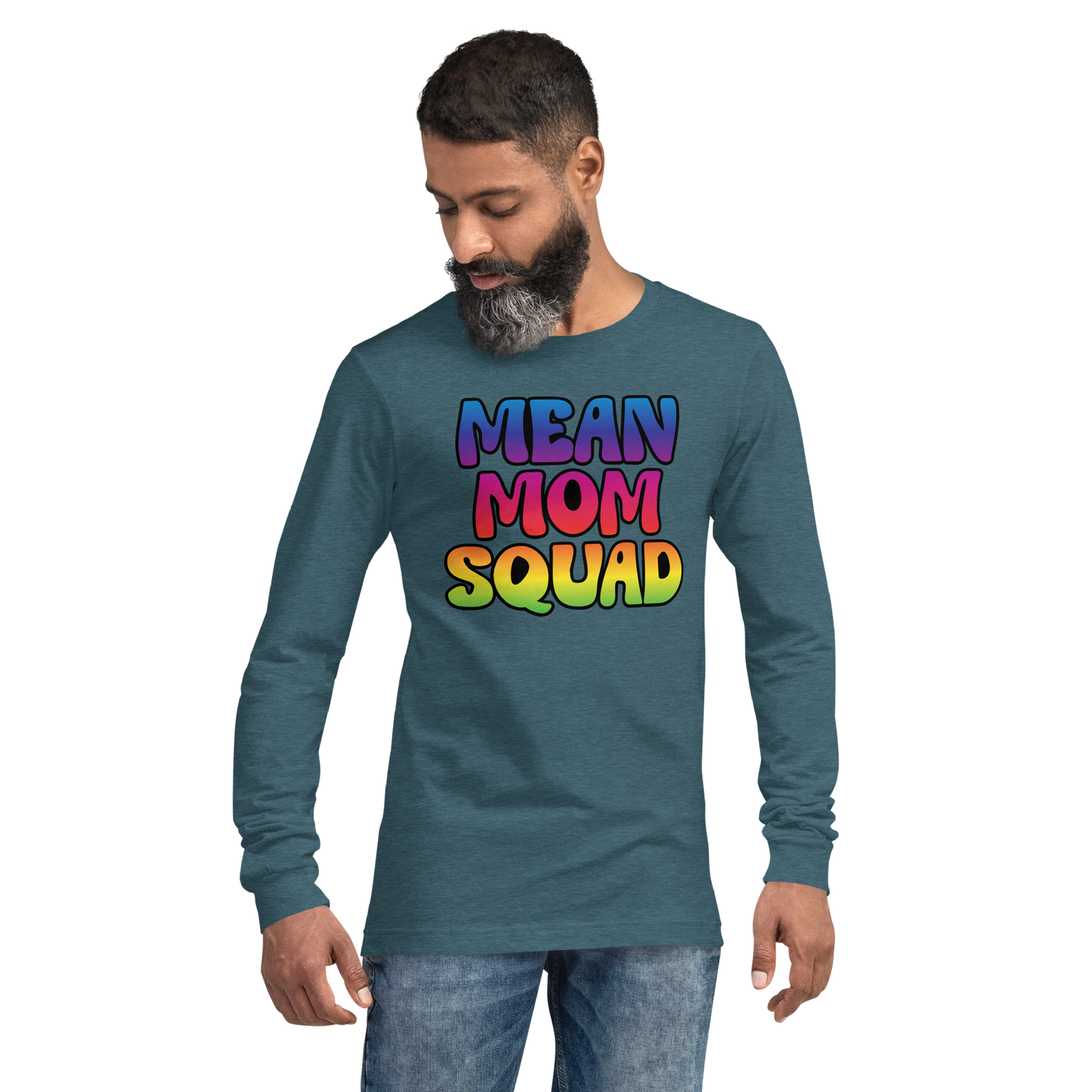 Mean Mom SQUAD | Colorful Adult Long Sleeve Gamer Tee