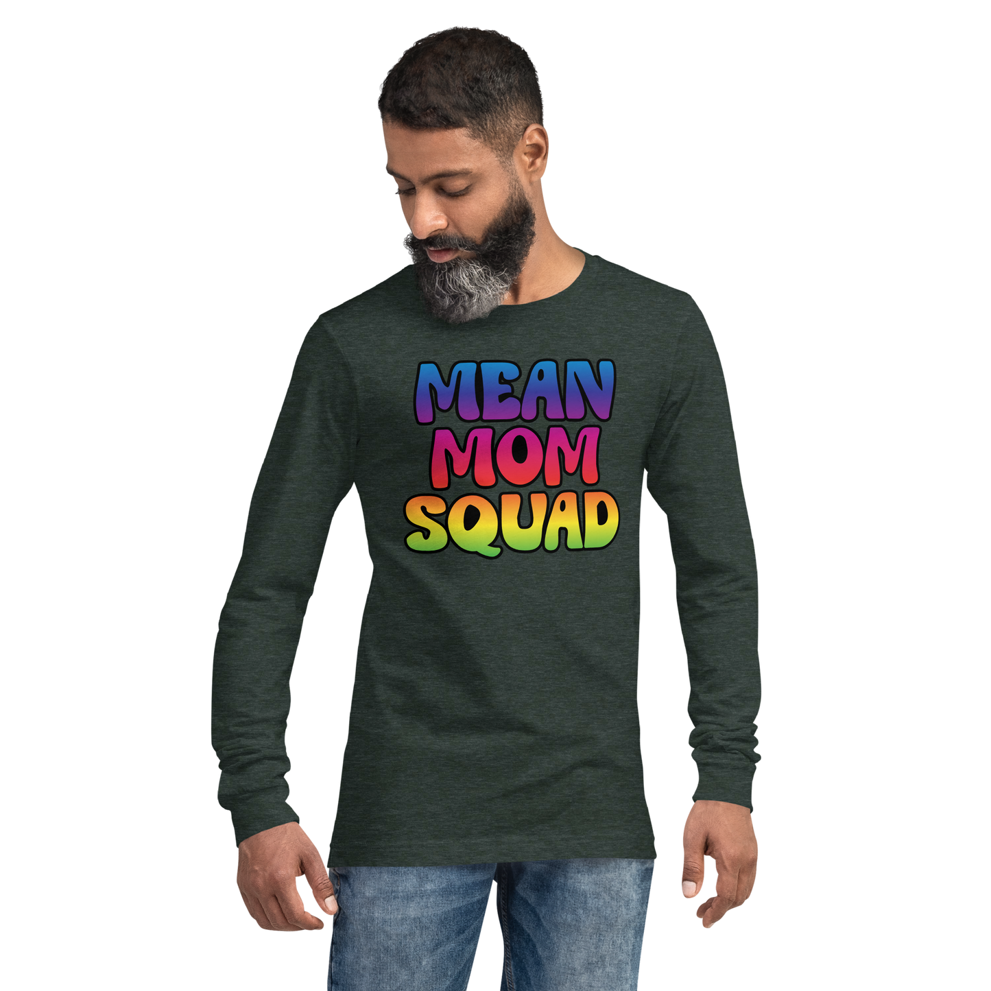 Mean Mom SQUAD | Colorful Adult Long Sleeve Gamer Tee