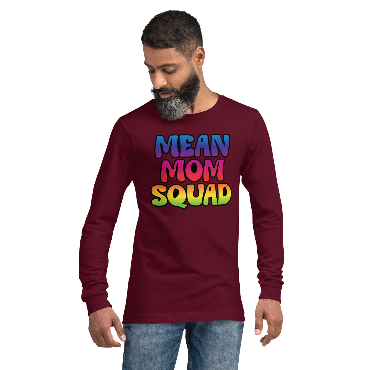 Mean Mom SQUAD | Colorful Adult Long Sleeve Gamer Tee