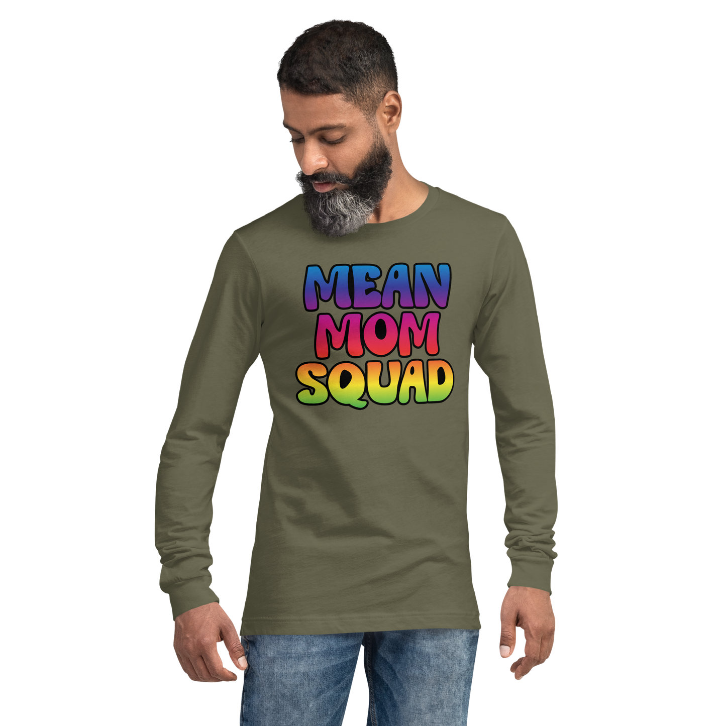 Mean Mom SQUAD | Colorful Adult Long Sleeve Gamer Tee