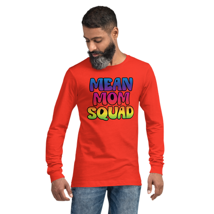 Mean Mom SQUAD | Colorful Adult Long Sleeve Gamer Tee