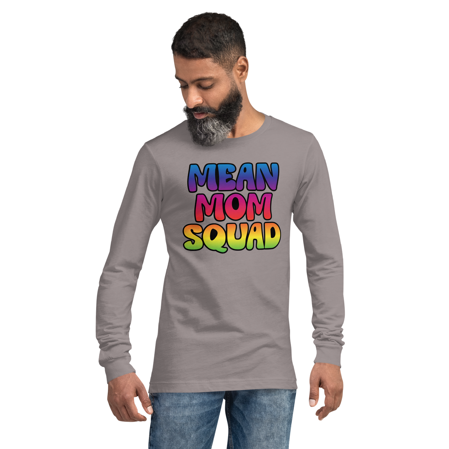 Mean Mom SQUAD | Colorful Adult Long Sleeve Gamer Tee