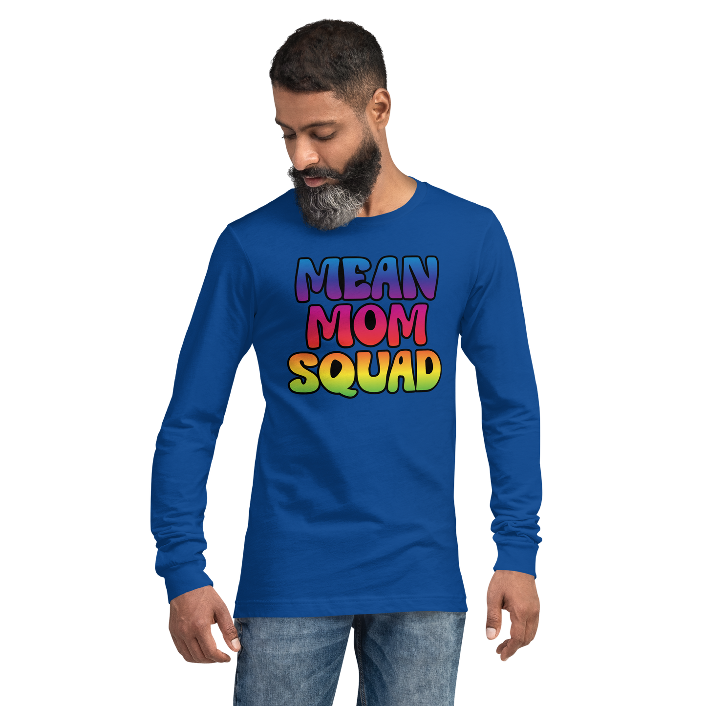 Mean Mom SQUAD | Colorful Adult Long Sleeve Gamer Tee