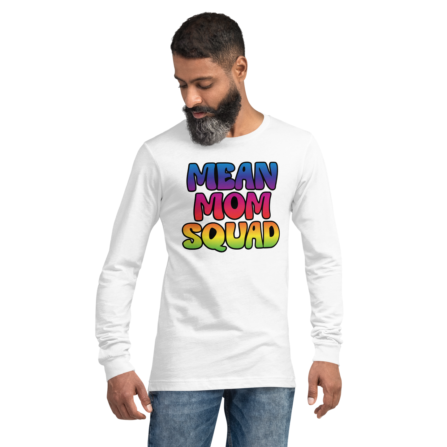 Mean Mom SQUAD | Colorful Adult Long Sleeve Gamer Tee