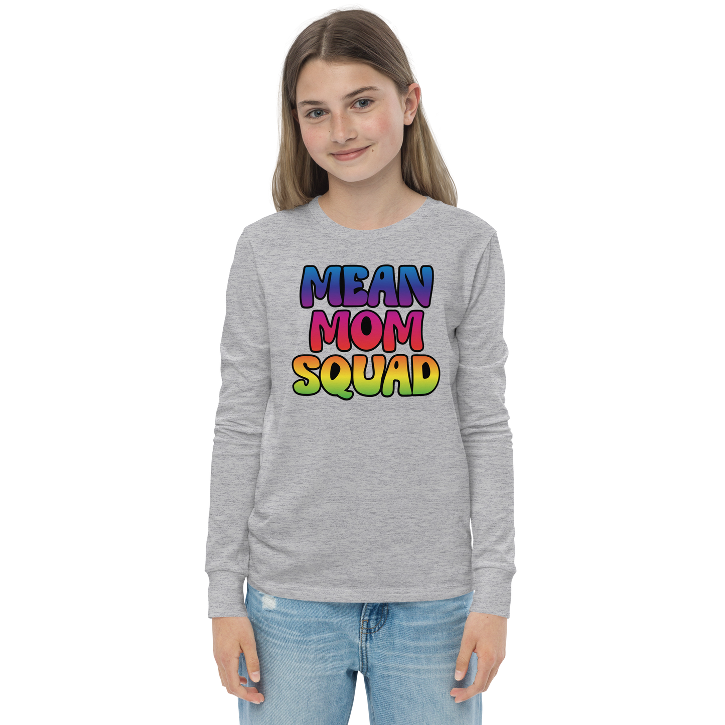 Mean Mom SQUAD | Colorful Edition | Youth Long Sleeve Gamer Tee