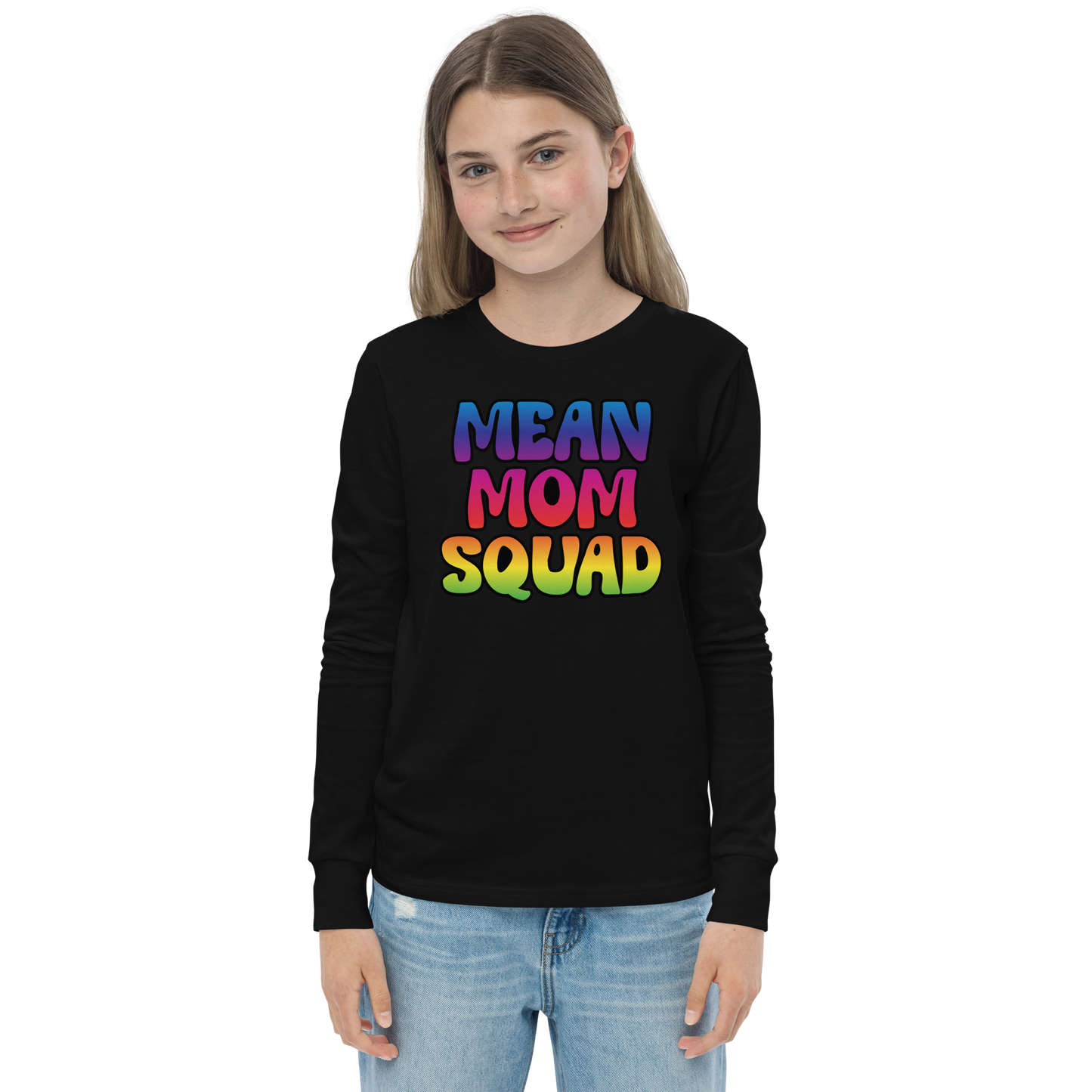 Mean Mom SQUAD | Colorful Edition | Youth Long Sleeve Gamer Tee