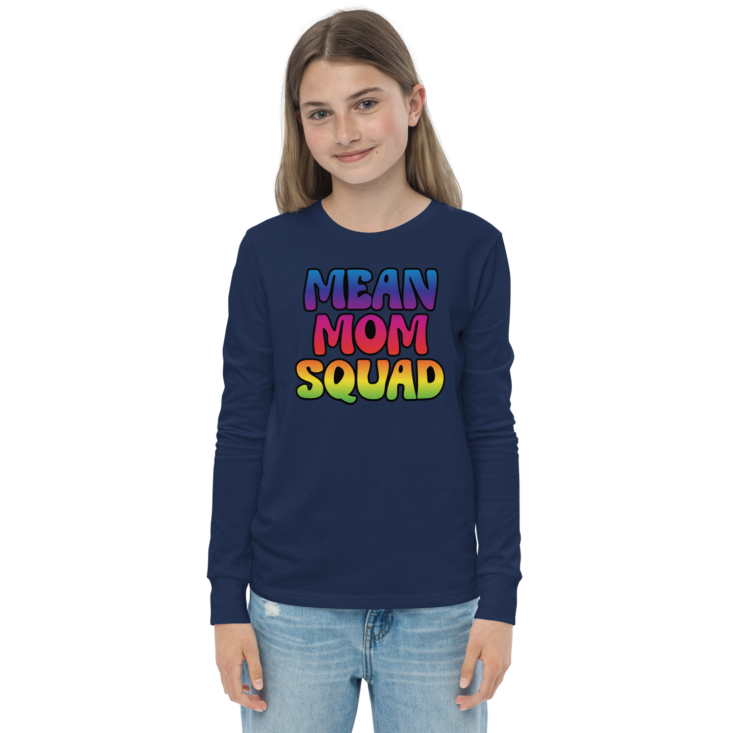 Mean Mom SQUAD | Colorful Edition | Youth Long Sleeve Gamer Tee