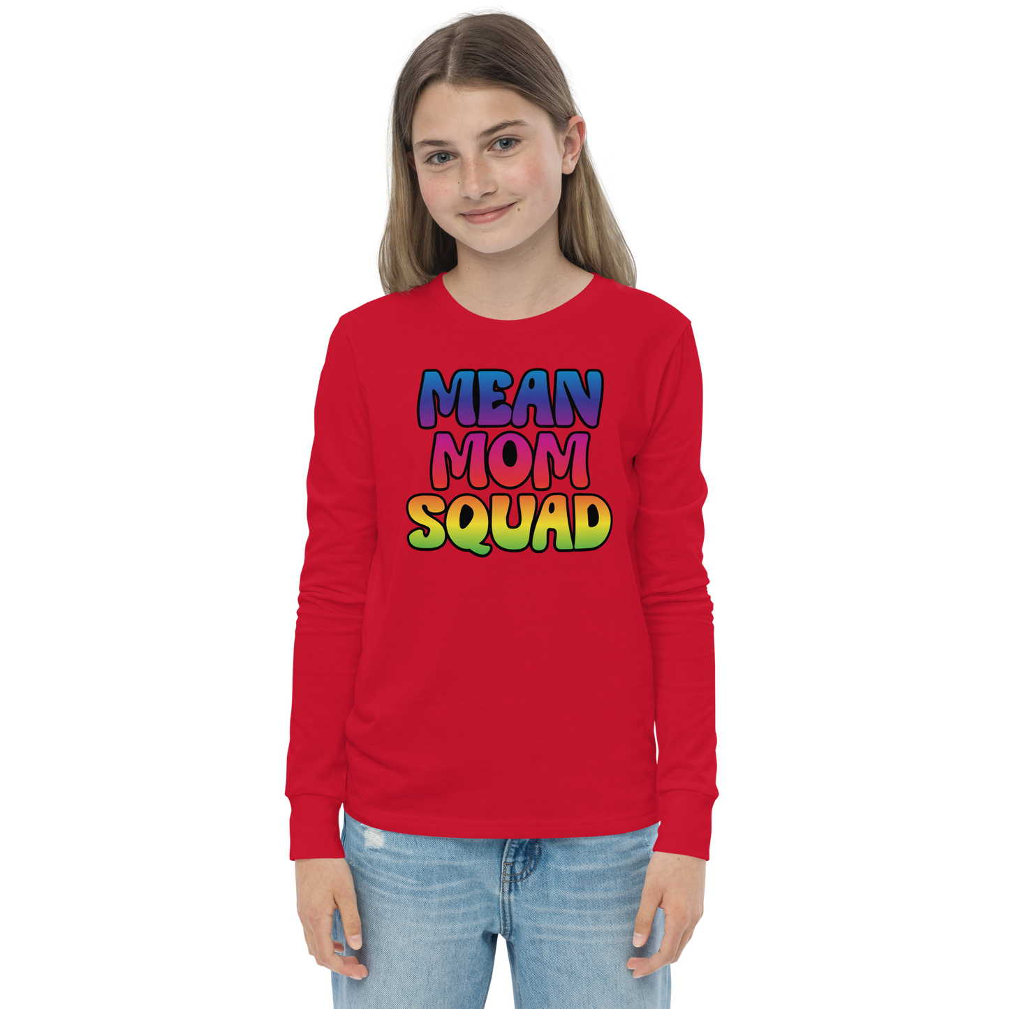 Mean Mom SQUAD | Colorful Edition | Youth Long Sleeve Gamer Tee