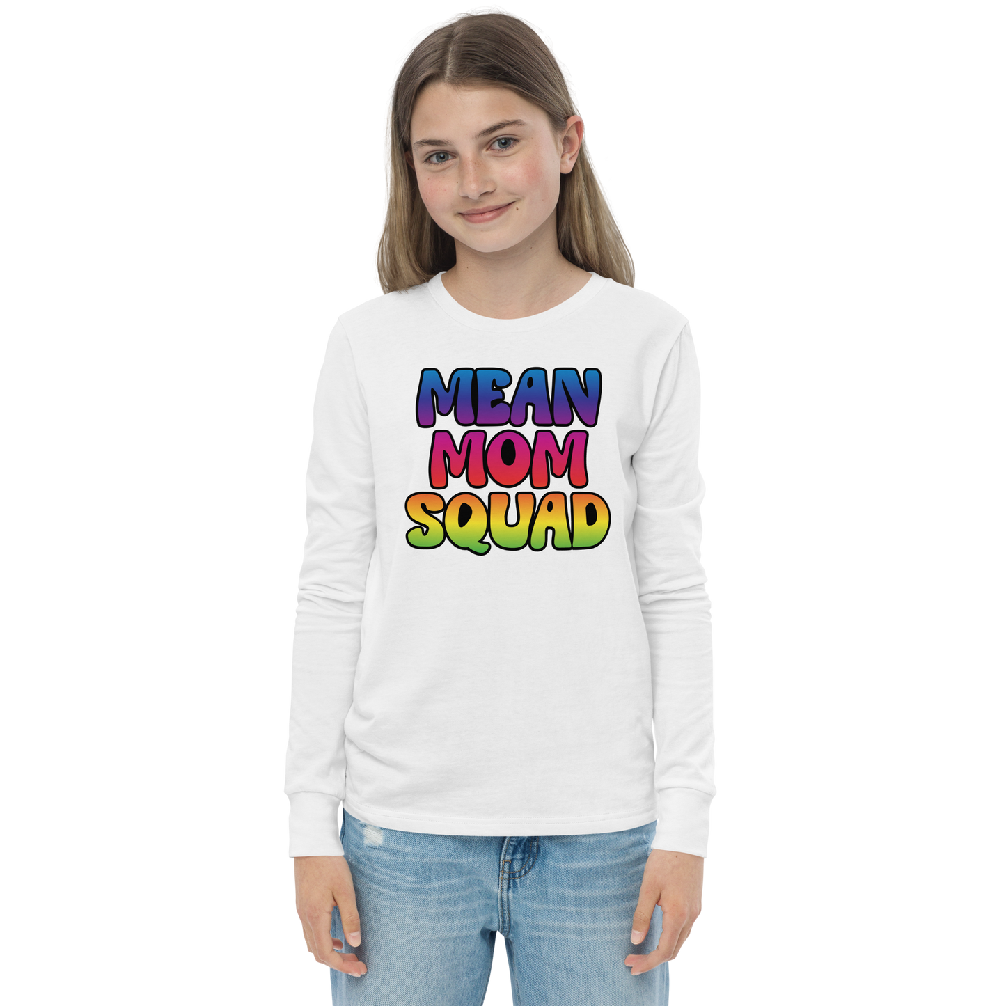 Mean Mom SQUAD | Colorful Edition | Youth Long Sleeve Gamer Tee