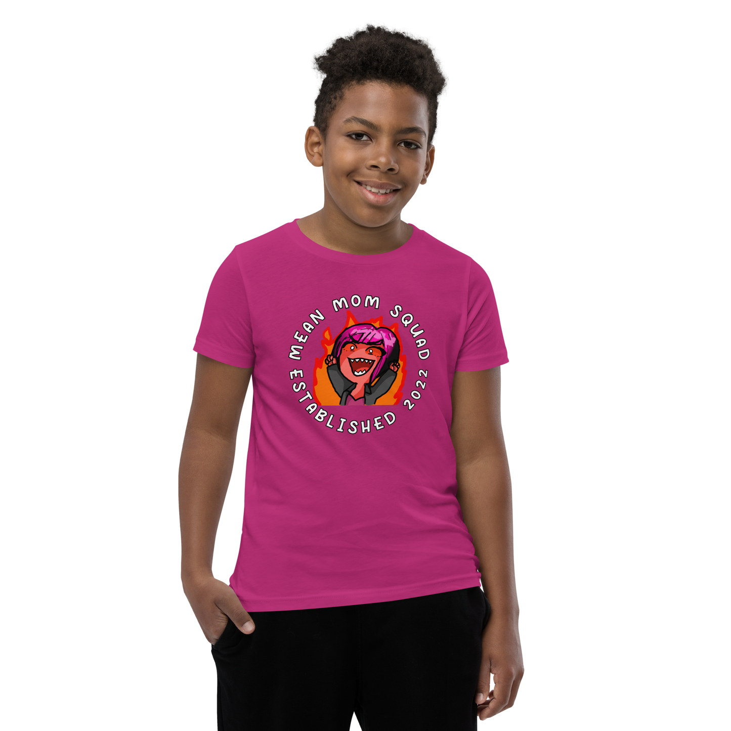 Mean Mom SQUAD Established | Super-Soft Youth Gamer Tee