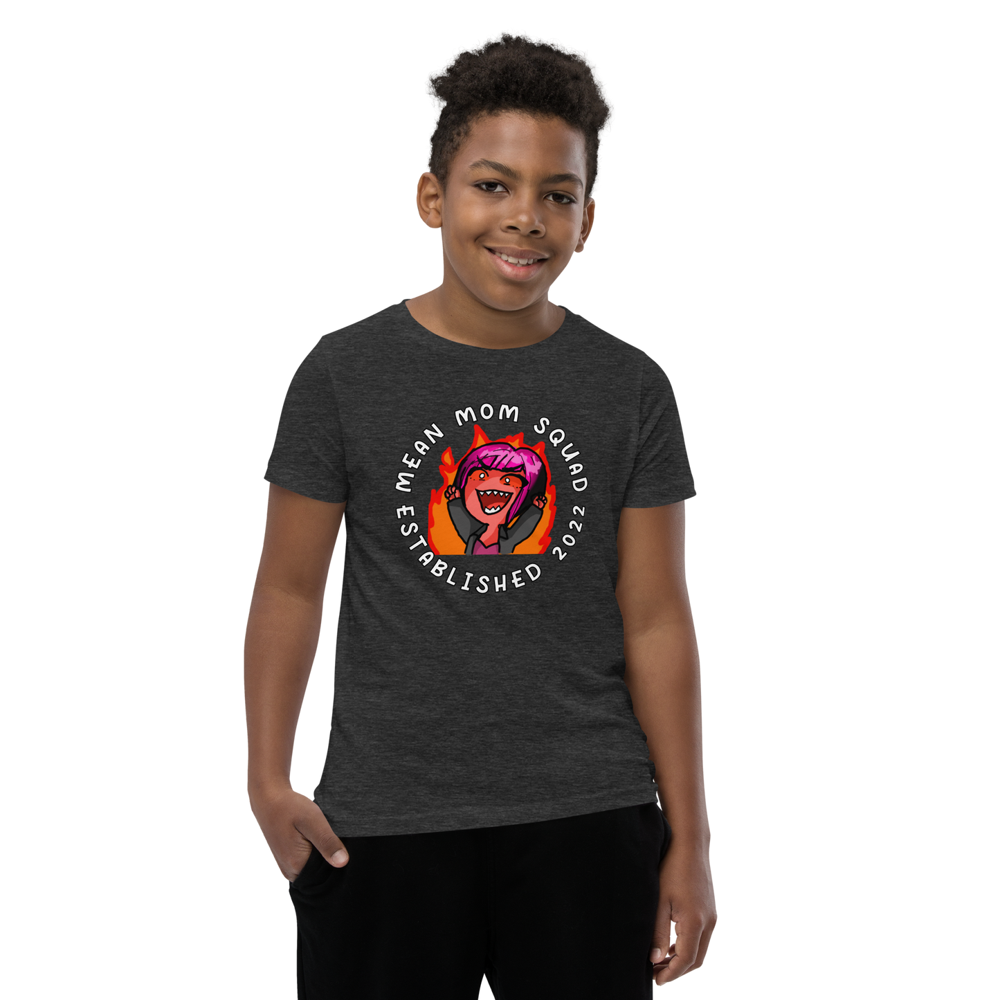 Mean Mom SQUAD Established | Super-Soft Youth Gamer Tee