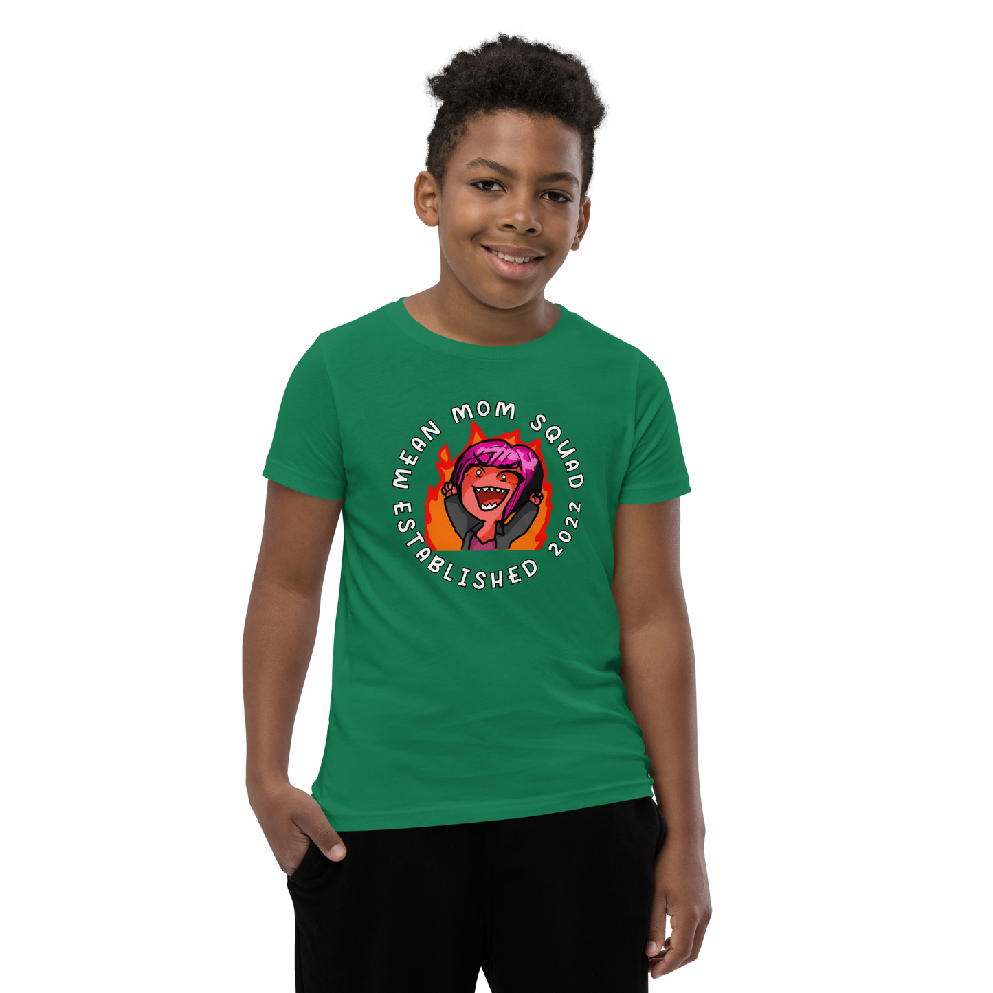 Mean Mom SQUAD Established | Super-Soft Youth Gamer Tee