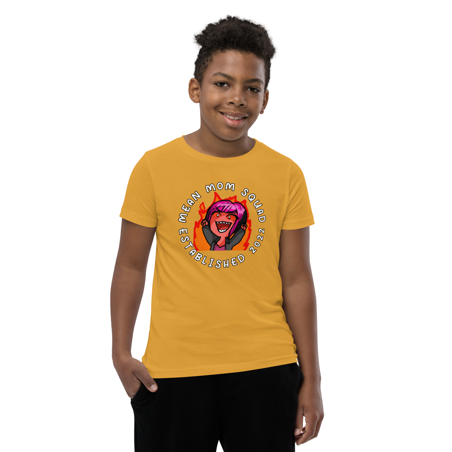 Mean Mom SQUAD Established | Super-Soft Youth Gamer Tee