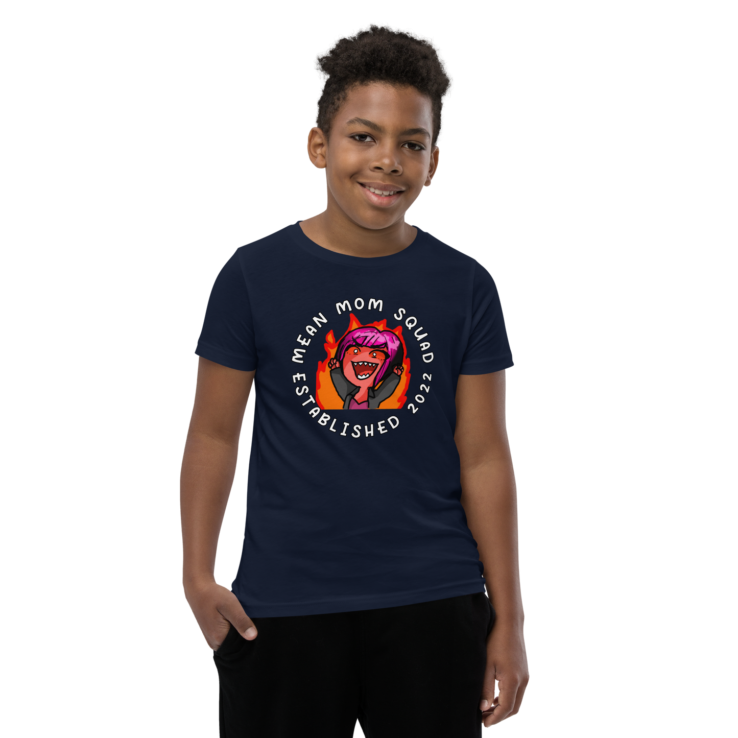 Mean Mom SQUAD Established | Super-Soft Youth Gamer Tee