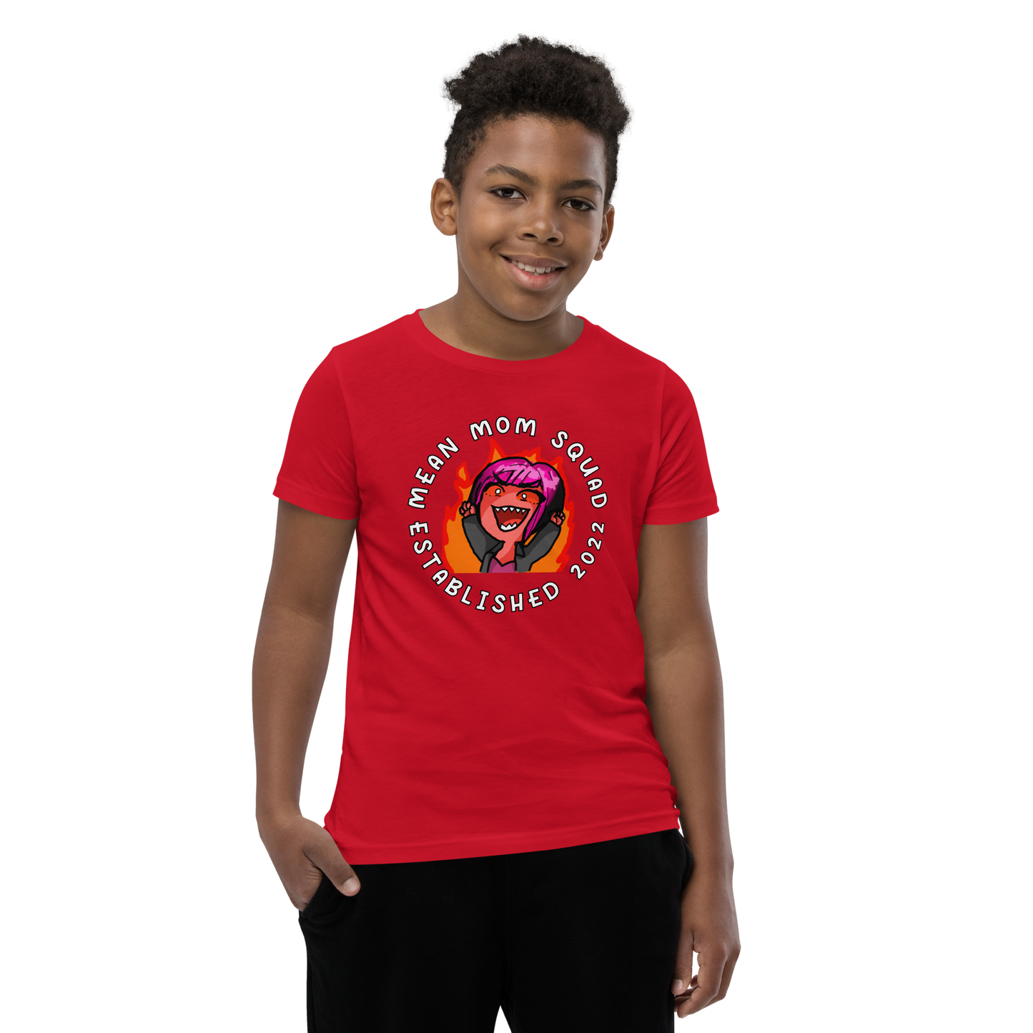 Mean Mom SQUAD Established | Super-Soft Youth Gamer Tee