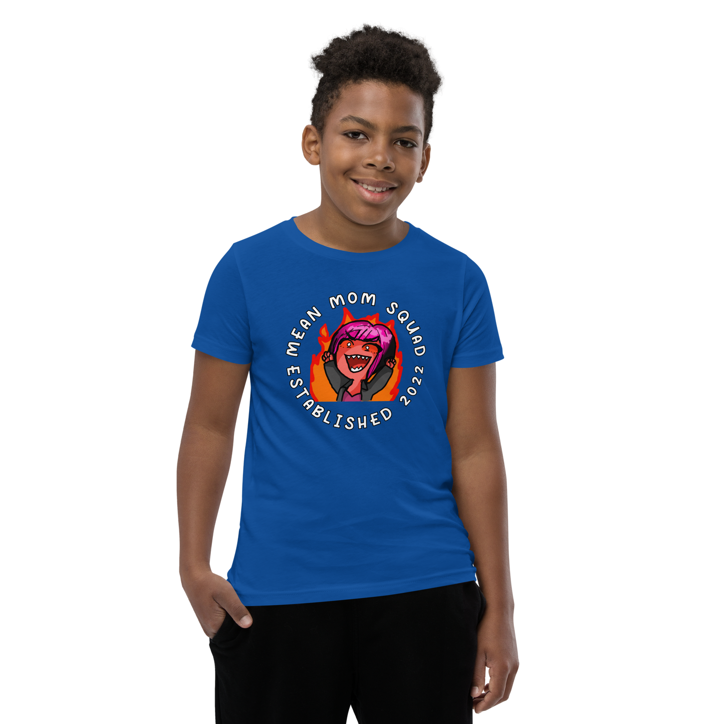 Mean Mom SQUAD Established | Super-Soft Youth Gamer Tee